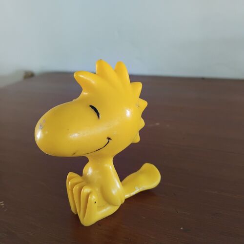 Snoopy, Woodstock Assis Les Yeux Fermés Et Souriant Pvc Applause 1980