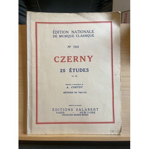 Czerny 25 Études Opus 748 Partition Piano Alfred Cortot Éditions Salabert