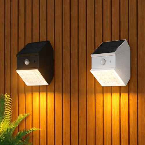 Applique Murale Extérieure Led 2,5 W Avec Détecteur De Mouvement Pir Twist Solaire 3000k - 4000k - 6000k Blanc Sélectionnable (Chaud-Neutre-Froid)