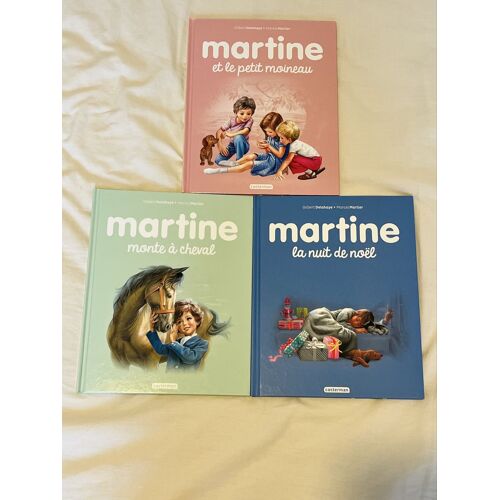 Lot De 3 Livres Martine : Martine Et Le Petit Moineau / Martine Monte À Cheval / Martine La Nuit De Noël