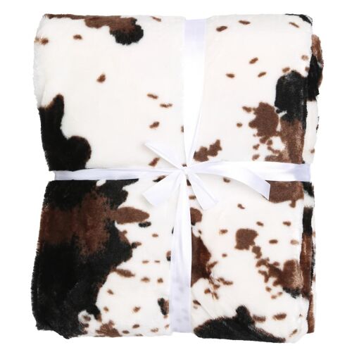 Plaid Déco "Vache" 130x160cm Naturel