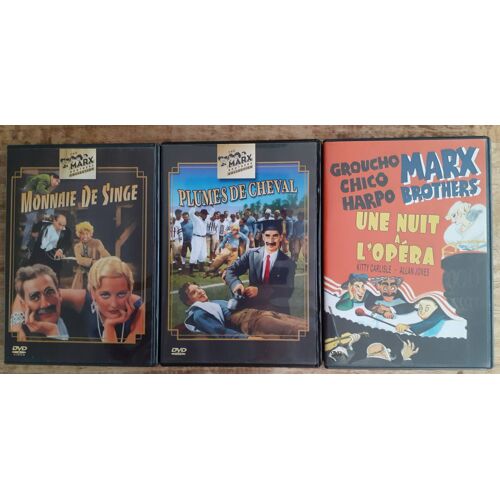 Lot De 3 Films Dvd Marx Brothers Une Nuit À L'Opéra Plumes De Cheval Monnaie De Singe