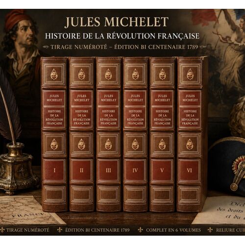 J. Michelet, Histoire Révolution Française, Pour Le Bi-Centenaire 1989 Cuir  Série Numérotée État Neuf