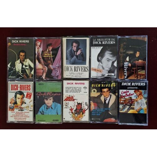 Dick Rivers Lot De 10 Cassettes Audio Tape