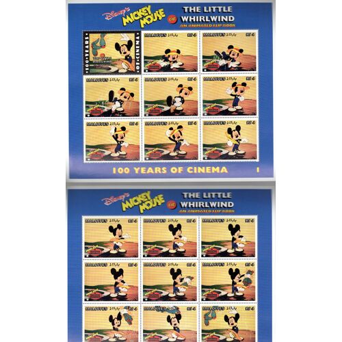 4 Feuillets De Timbres Autour De Mickey Mouse