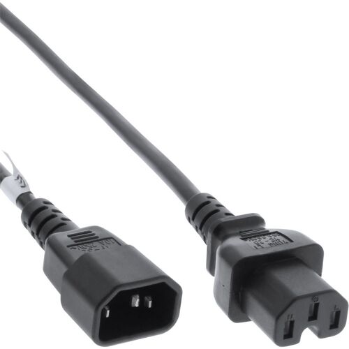 InLine Rallonge de câble d'alimentation Droit C15 vers Prise Droite C14 0 5 m Noir