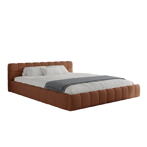 Lit nuage 140x190cm en velours marron KANSAS