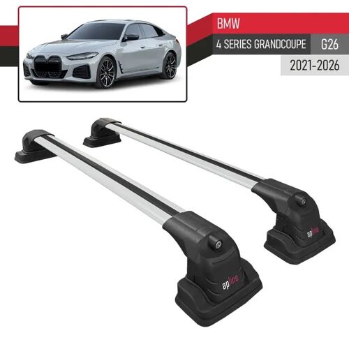 Compatible Avec Bmw 4 Serisi G26 Grandcoupe 2021-2026 Ace-3 Barres De Toit Railing Porte-Bagages De Voiture Gris Aluminium 2 Barres