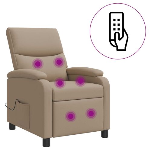 vidaXL Fauteuil de massage inclinable Cappuccino Simili cuir
