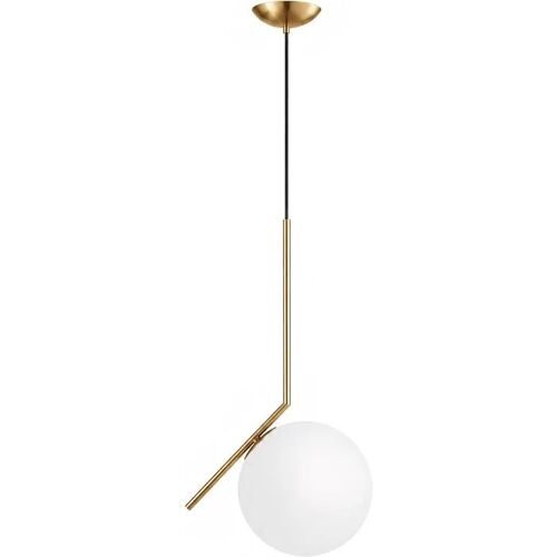Lampe Suspension Asymétrique Verre Opalin E27 - Design Moderne Doré, Câble Réglable 120cm Pour Cuisine, Salle À Manger, Chambre¿.