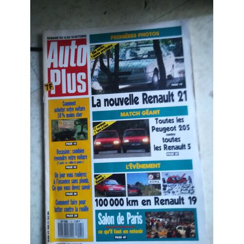 Auto Plus 5 De 1988 Peugeot 205 Grd,Sr,Junior,Gti 1.9,205 Xt,205 Auto,Xl,Renault 5 Gtd,Gts,Five,Gt Turbo,Gtx,Auto,Tr,Renault 19,Bmw 325 Is,