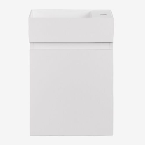 Ensemble meuble de salle de bain suspendu 40x25 cm en bois avec lavabo intégré Abigail