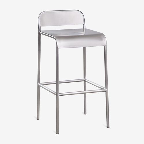 Pack de 4 tabourets hauts en acier inoxydable Narnial Acier inoxydable ¿65 cm