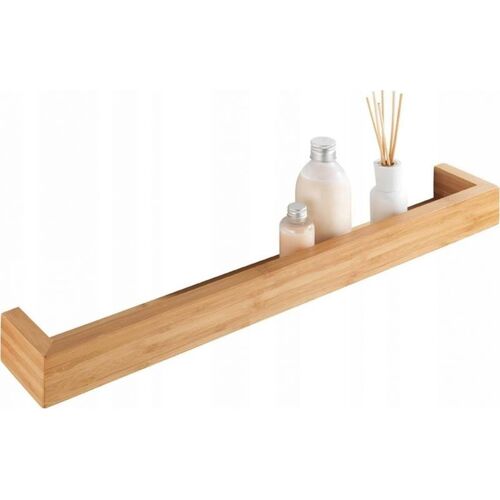 Wenko - Tagère Murale 60cm Bambusé Bambou Certifié Fsc, Support De Rangement Pour Ustensiles De sélle De Bain, Fixation Incluse, 60x9x5cm, Bois