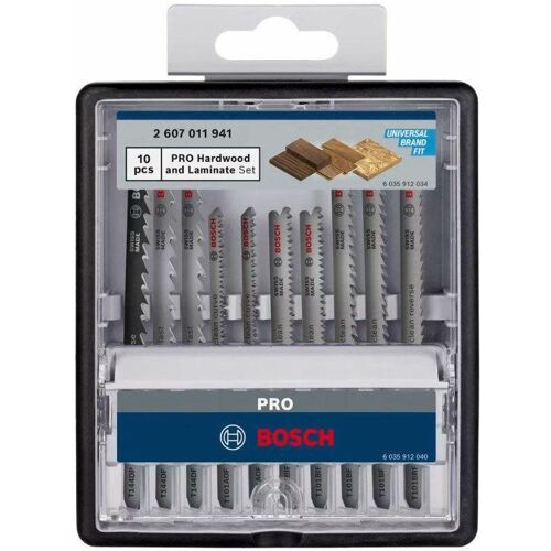 Coffret Pro 10 lames de scie sauteuse pour bois dur et stratifié 83 mm - BOSCH - 2607011941