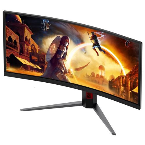 AOC Gaming CU34G4ZCA - G4 Series - écran LED - jeux - incurvé - USB - 34" - 3440 x 1440 WQHD @ 250 Hz - Fast VA - 450 cd/m² - 2500:1 - DisplayHDR 400 - 0.3 ms - 2xHDMI, DisplayPort, USB-C - haut-parleurs - noir, rouge