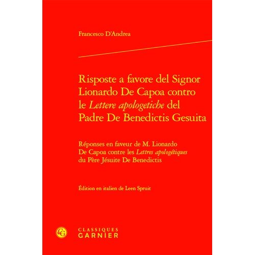 Rispota A Favore Del Signor Lionardo De Capoa Contro Le Lettere Apologetiche Del Padre De Benedictis Gesuita
