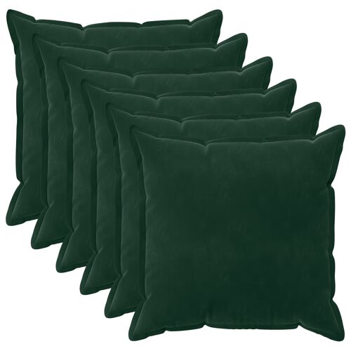Vidaxl Housse De Coussin 6 Pcs Houten Vert Foncé 80 X 80 Cm Velours