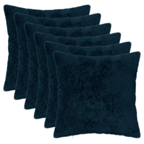 Vidaxl Housse De Coussin 6 Pc Heerlen Bleu Marine 45 X 45 Cm