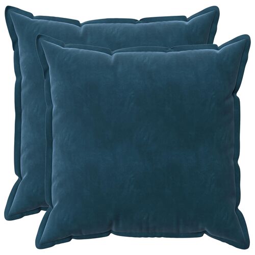 Vidaxl Housse De Coussin 2 Pcs Houten Bleu 80 X 80 Cm Velours