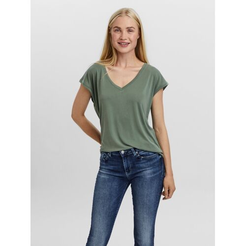 Vero Moda 5715104495595 Chemise Et Haut Haut (Vêtement) Col V Manche Courte Modal, Polyester - Xs