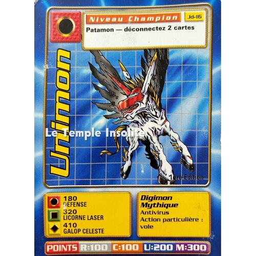 Carte Bandai Digimon - Unimon Jd-16 1999
