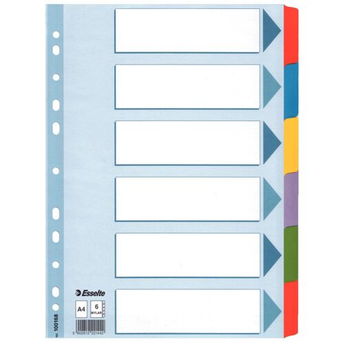 Esselte Intercalaire, En Carton Avec Onglets Renforcés En Mylar, A4
