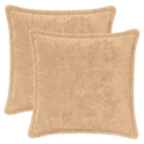 Vidaxl Housse De Coussin 2 Pcs Houten Crème 50 X 50 Cm