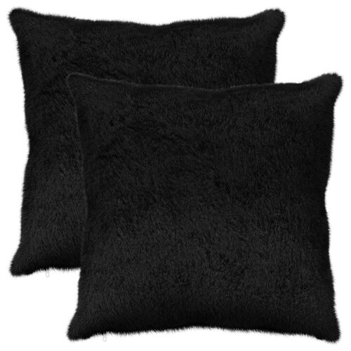 Vidaxl Housse De Coussin 2 Pc Heerlen Noir 80 X 80 Cm