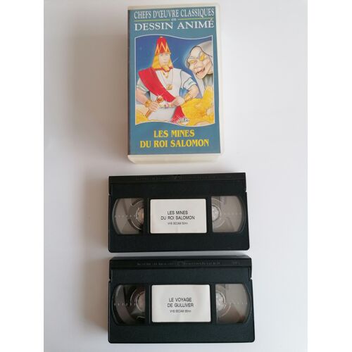 Coffret 2 Cassettes (Vhs) : Les Mines Du Roi + Le Voyage De Gulliver - Chefs D'Oeuvre Classiques En Dessin Animé - Euro Productions