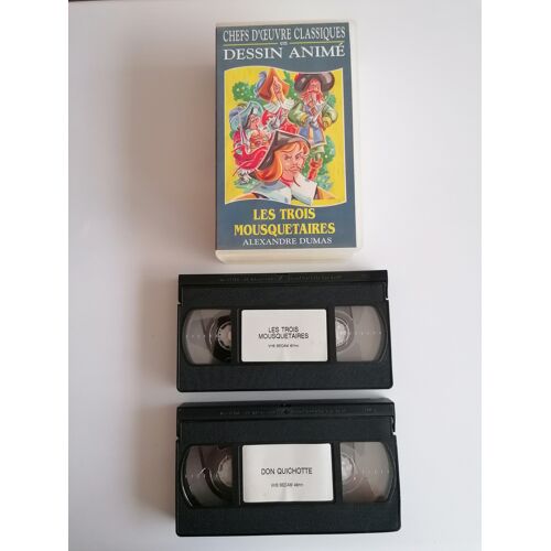Coffret 2 Cassettes (Vhs) : Les 3 Mousquetaires + Don Quichotte - Chefs D'Oeuvre Classiques En Dessin Animé - Euro Productions