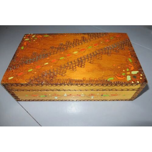 Ancien Coffret Bois Bulgare-Bte6/1