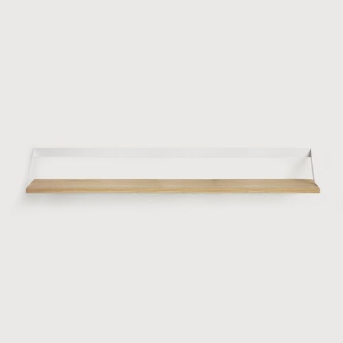 Etagère Ribbon en chêne ETHNIKRAFT - bois et métal blanc - 140 cm