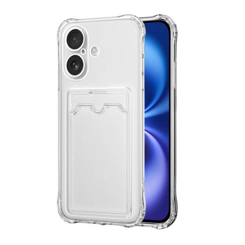 Coque Transparente Renforcée pour Apple IPhone 16 Plus avec support pour carte bancaire