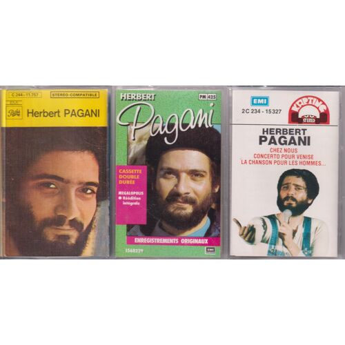 Herbert Pagani Lot De 3 Rares K7 Cassettes Audio Tape