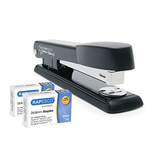 Agrafeuse + Agrafes 26/6mm - 2 Boites De 1000 Agrafes - Noir - Rapesco