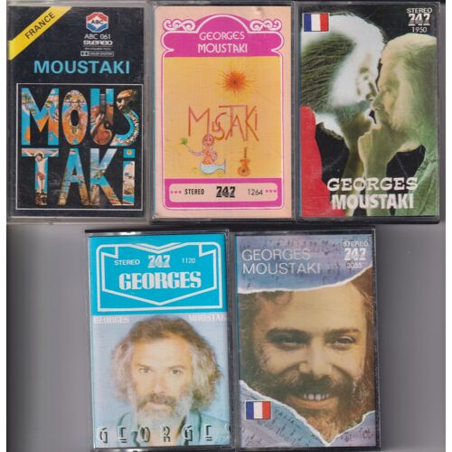 Georges Moustaki Lot De 5 K7 Cassettes Audio Rares Labels Étrangers