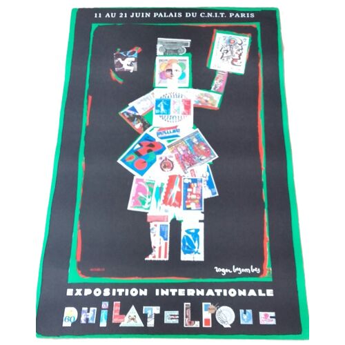 Affiche / Promotion - Affiche Lithographie Mourlot Originale Roger Bezombes Exposition Int . Philatélique - 1982