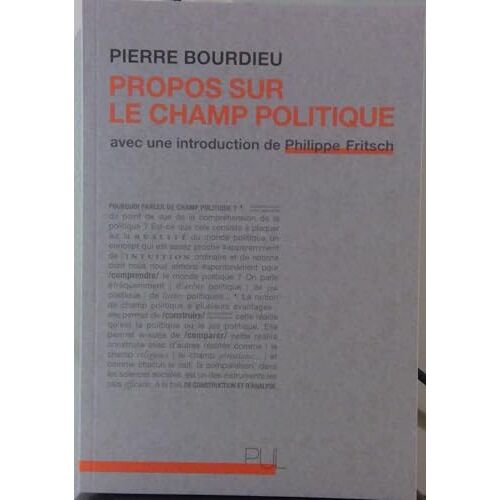 Propos Sur Le Champ Politique