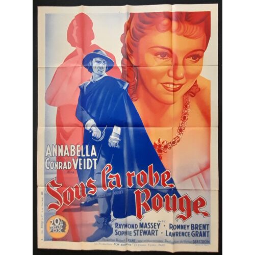 Sous La Robe Rouge - Film Historique 1937 Victor Sjöstrom Avec Annabella , Conrad Veidt - Affiche De Cinéma Originale 120x160 Cm - Original French Movie Poster - Under The Red Robe Cardinal Richelieu