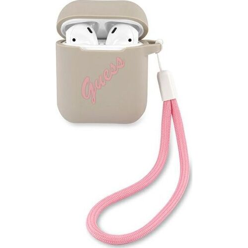 Guess Couverture Silicone Vintage, ?tui pour ?couteurs + casque, Gris