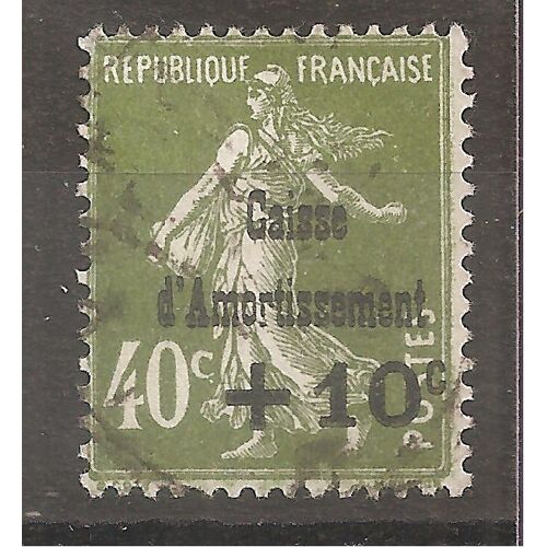 275 (1931) Caisse D'Amortissement Semeuse +10c Sur 40c Olive Oblitéré (Cote 40e) (A202)