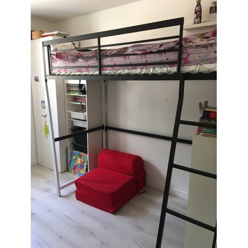 Lit mezzanine 1 place 90cm + bureau intégré dessous (en option)