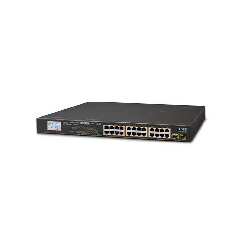 PLANET GSW-2620VHP - Commutateur - 24 x 10/100/1000 (PoE+) + 2 x Gigabit SFP - de bureau, Montable sur rack - PoE+ (300 W)