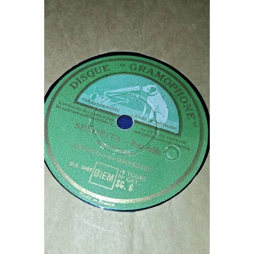 Disque Gramophone "Senorita"Et"Feufollet"