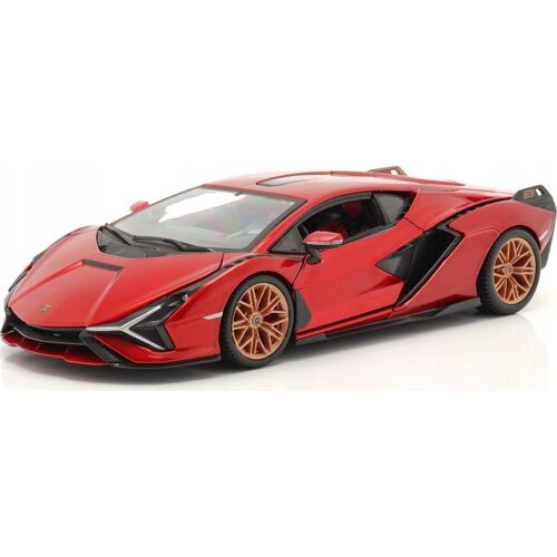 Bburago- Lamborghini Sian FKP 37 Rouge 1 24 B18-21099R Motifs et Couleurs Assorties