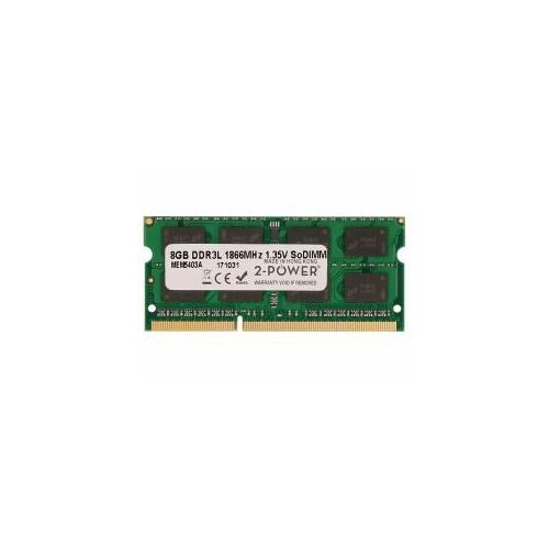 2-Power 8Go PC3-14900 1866MHz 1.35V SODIMM (1 x 8GB, 1866 MHz, RAM DDR3L), Mémoire vive, Vert