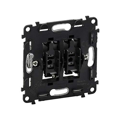 Legrand 1. Double interrupteur de change. 10Ax 752008, Bouton + interrupteur, Gris