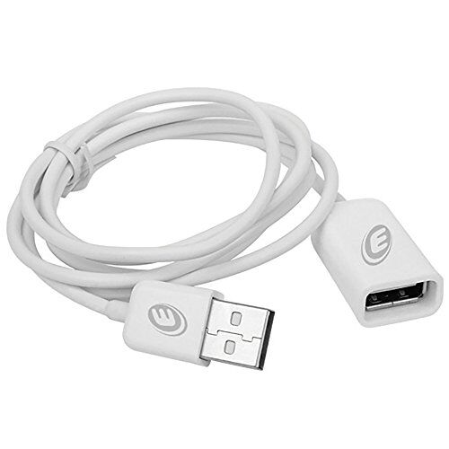 Electraline 600440 Câble d'extension USB 2.0 Type A mâle vers USB Type A femelle, 2 metre, Apple Motif, Blanc