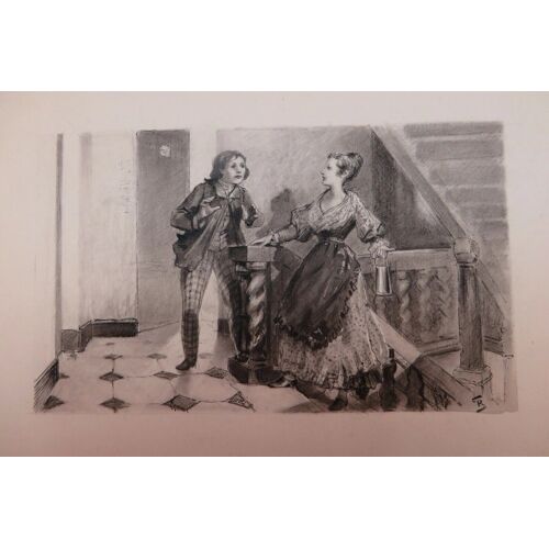 Ancien Dessin Signé Georges Recipon À L'Encre Et Crayon/9